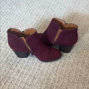 Style & Co Purple Ankle Booties with Block Heel